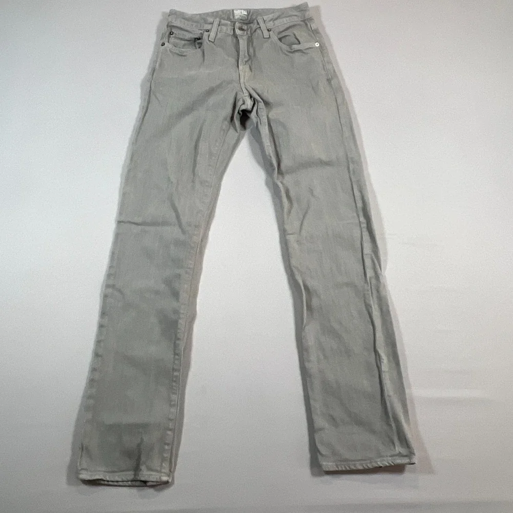 Bonobos Travel Jeans Men 28x32 Gray Cotton Stretch Low Rise Straight Leg Zip Fly